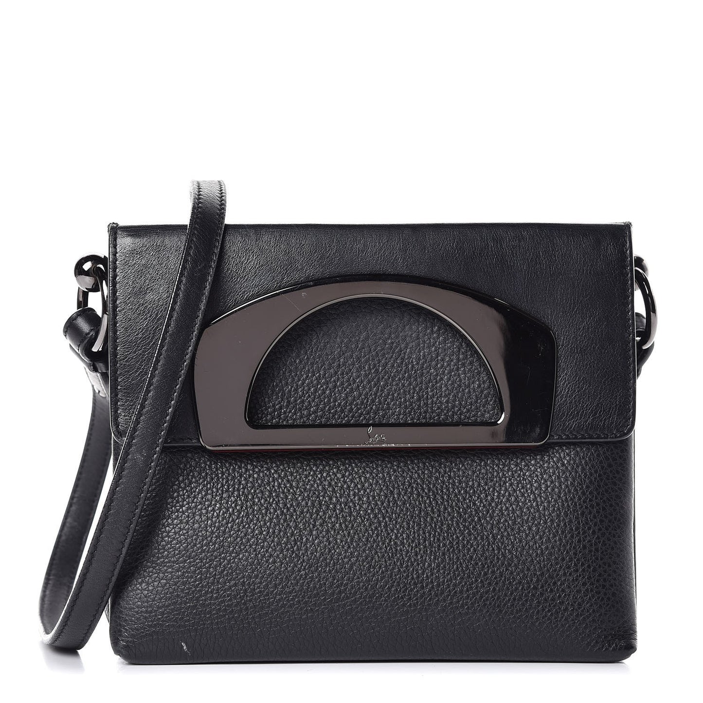 Grained Calfskin Passage Messenger Black