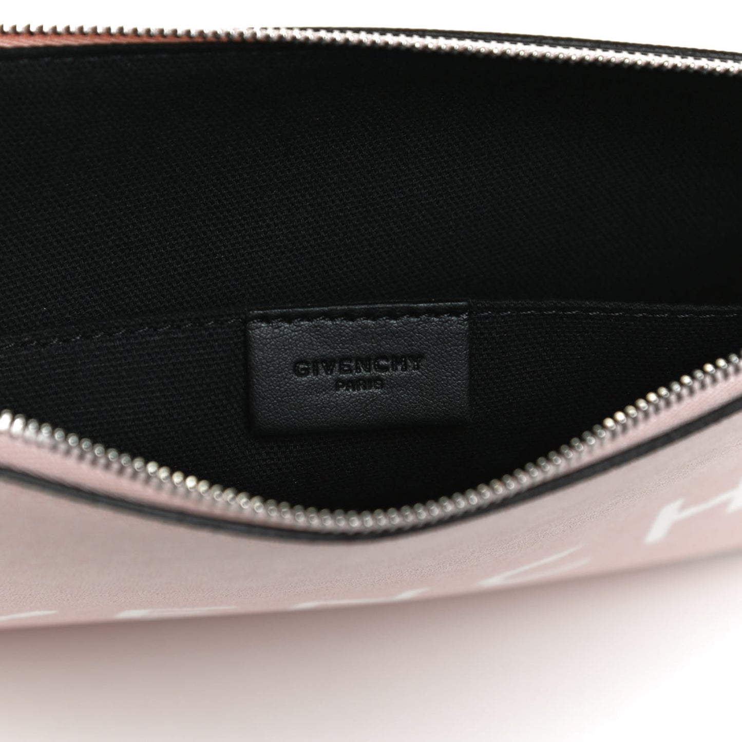 Textured Coated Canvas Iconic Prints Flat Medium Clutch Bag Pink