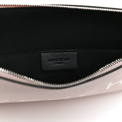 Givenchy Textured Coated Canvas Iconic Prints Flat Medium Clutch Bag Pink 8 of 9