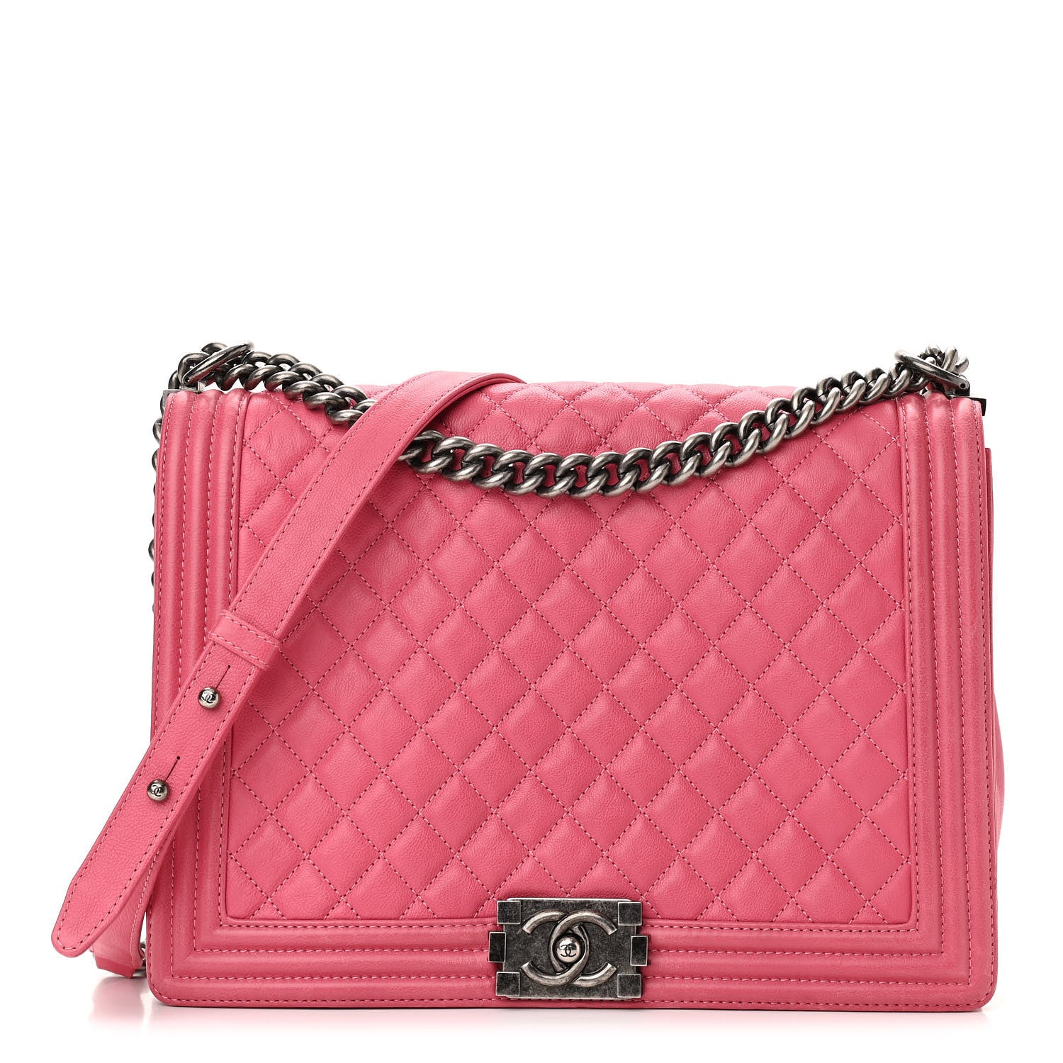 Chanel Calfskin Quilted Large Boy Flap Pink 1 of 10
