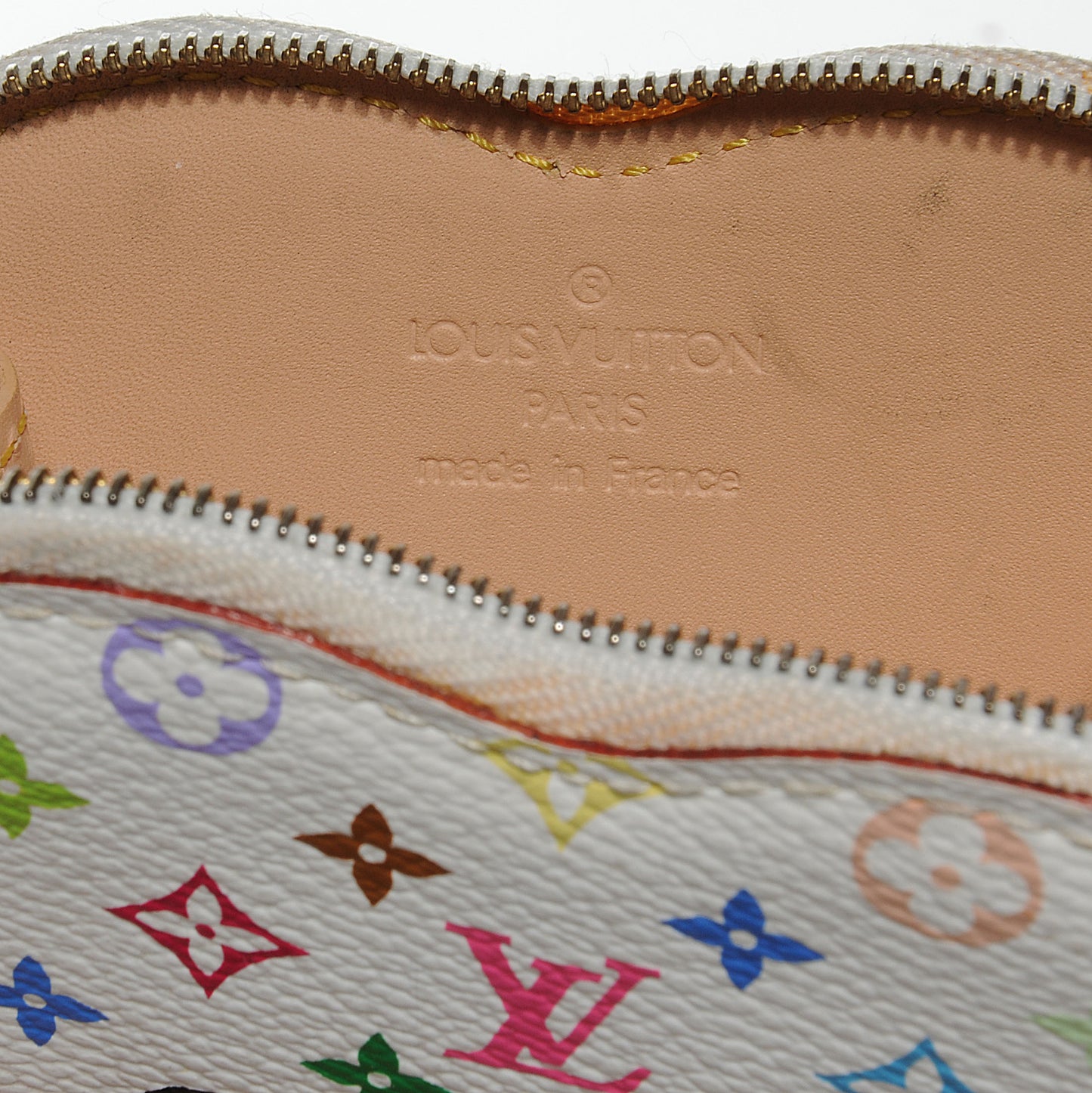 Monogram Multicolor Coeur Heart Coin Purse White