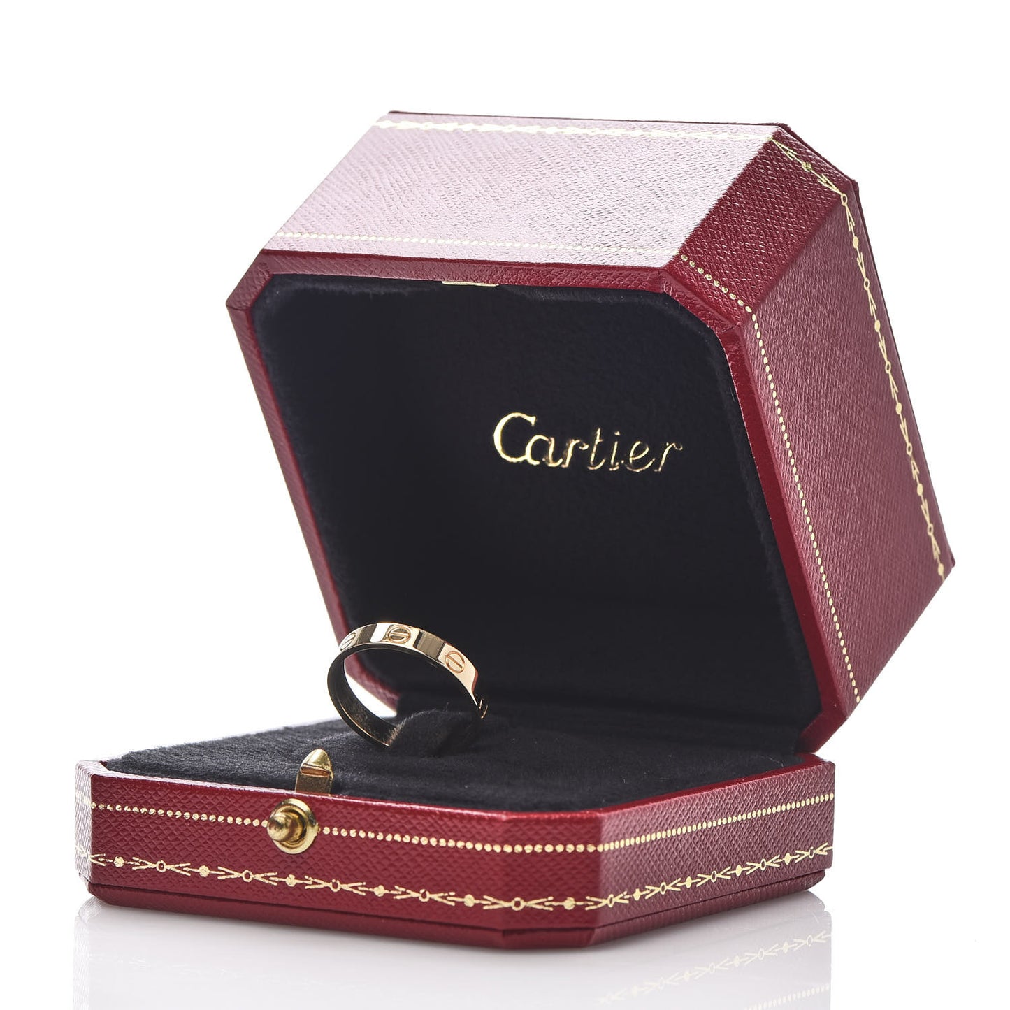 18K Yellow Gold 3.5mm LOVE Wedding Band Ring 56 7.5