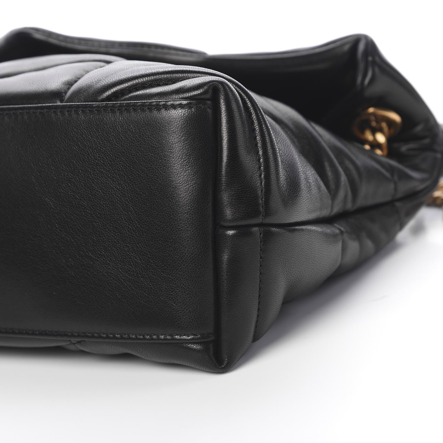 Saint Laurent Lambskin Quilted Small Loulou Puffer Monogram Chain Satchel Black 8 of 10