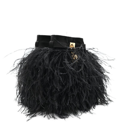 Givenchy Satin Ostrich Feather Shark Lock Ankle Boots 40 Black 5 of 8