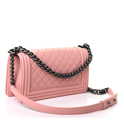 Chanel Lambskin Quilted Medium Boy Flap Light Pink 2 of 4
