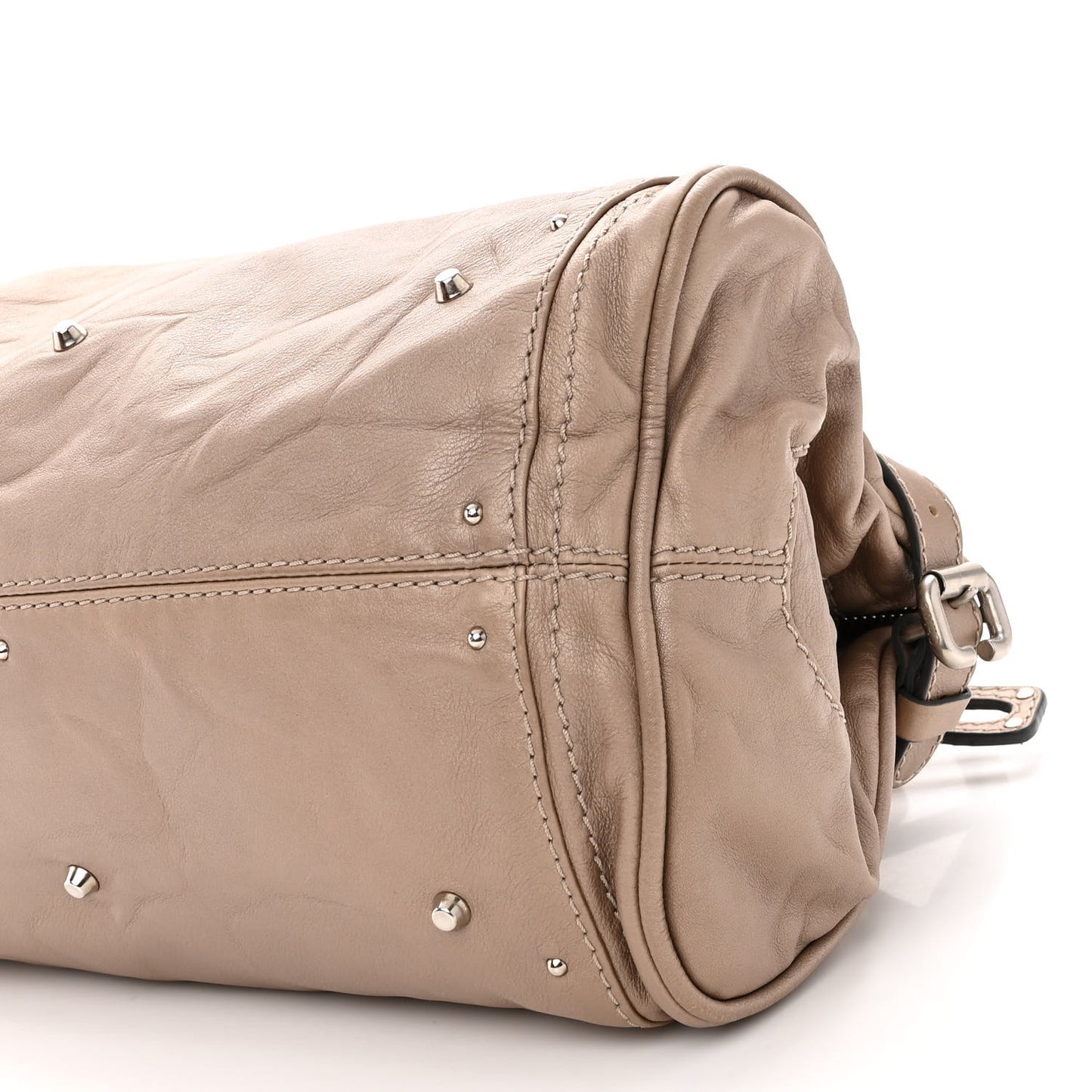 Metallic Calfskin Medium Paddington Satchel Argent