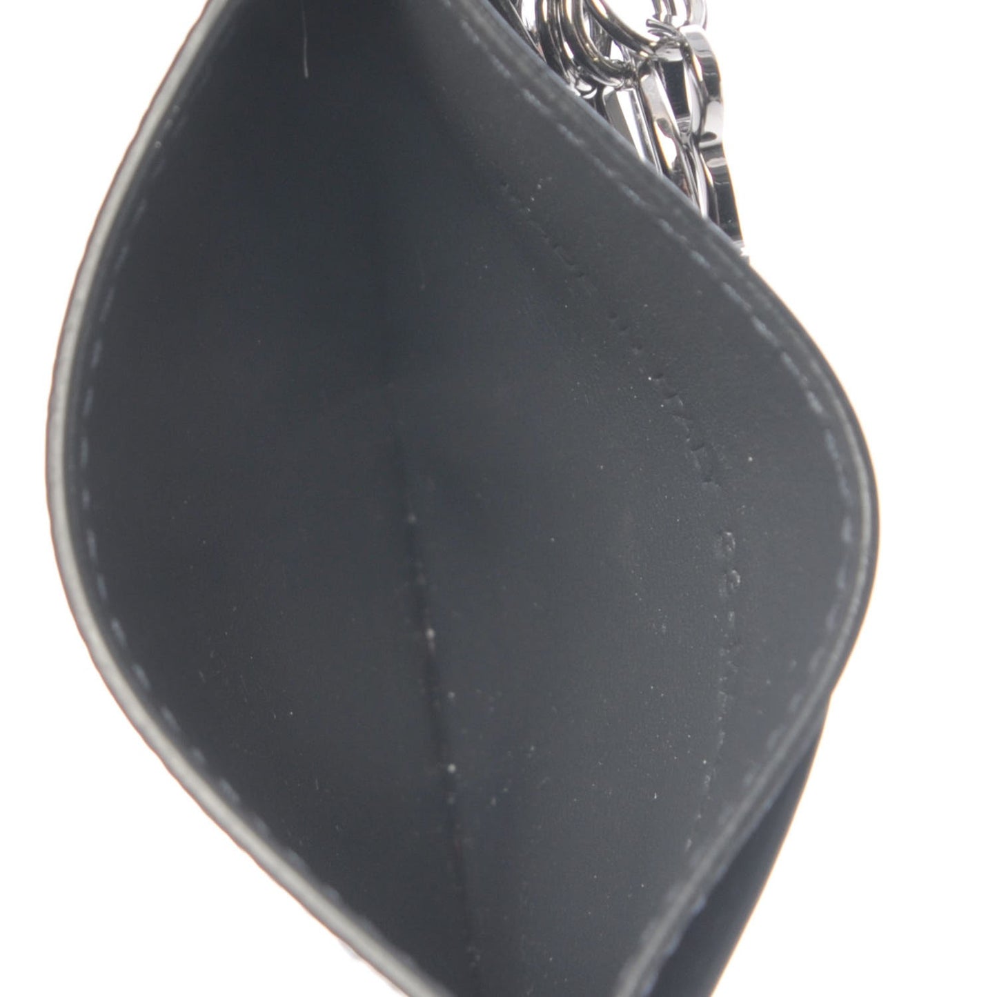 Metallic Patent Micro-Cannage Lady Dior Card Holder Onyx Black