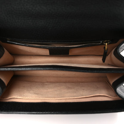 Gucci Textured Dollar Calfskin Web Small Ophidia Padlock Top Handle Bag Black 5 of 10