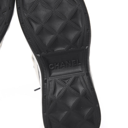 Chanel Fabric Calfskin Suede CC Sneakers 36 White Black 7 of 11