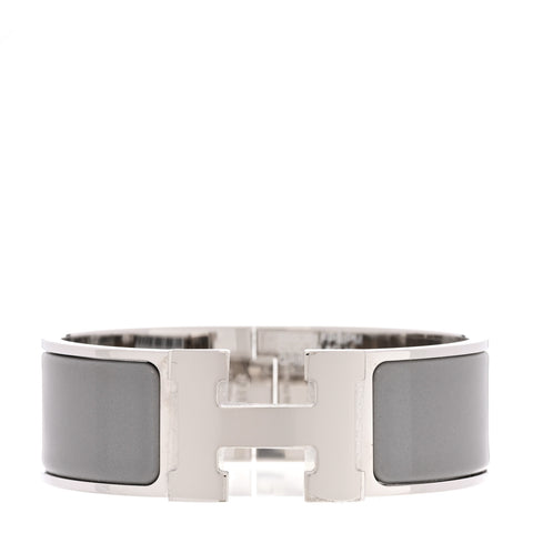 Enamel Wide Clic Clac H Bracelet PM Gris Macadam