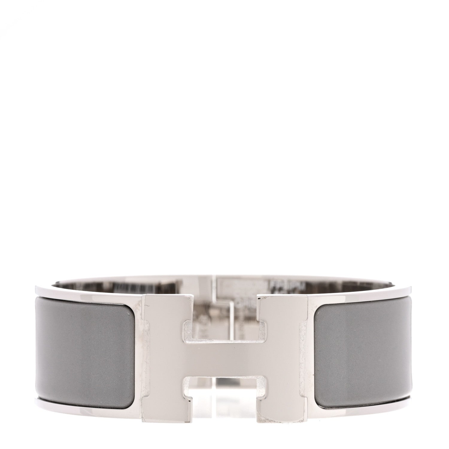 Hermes Enamel Wide Clic Clac H Bracelet PM Gris Macadam 1 of 5