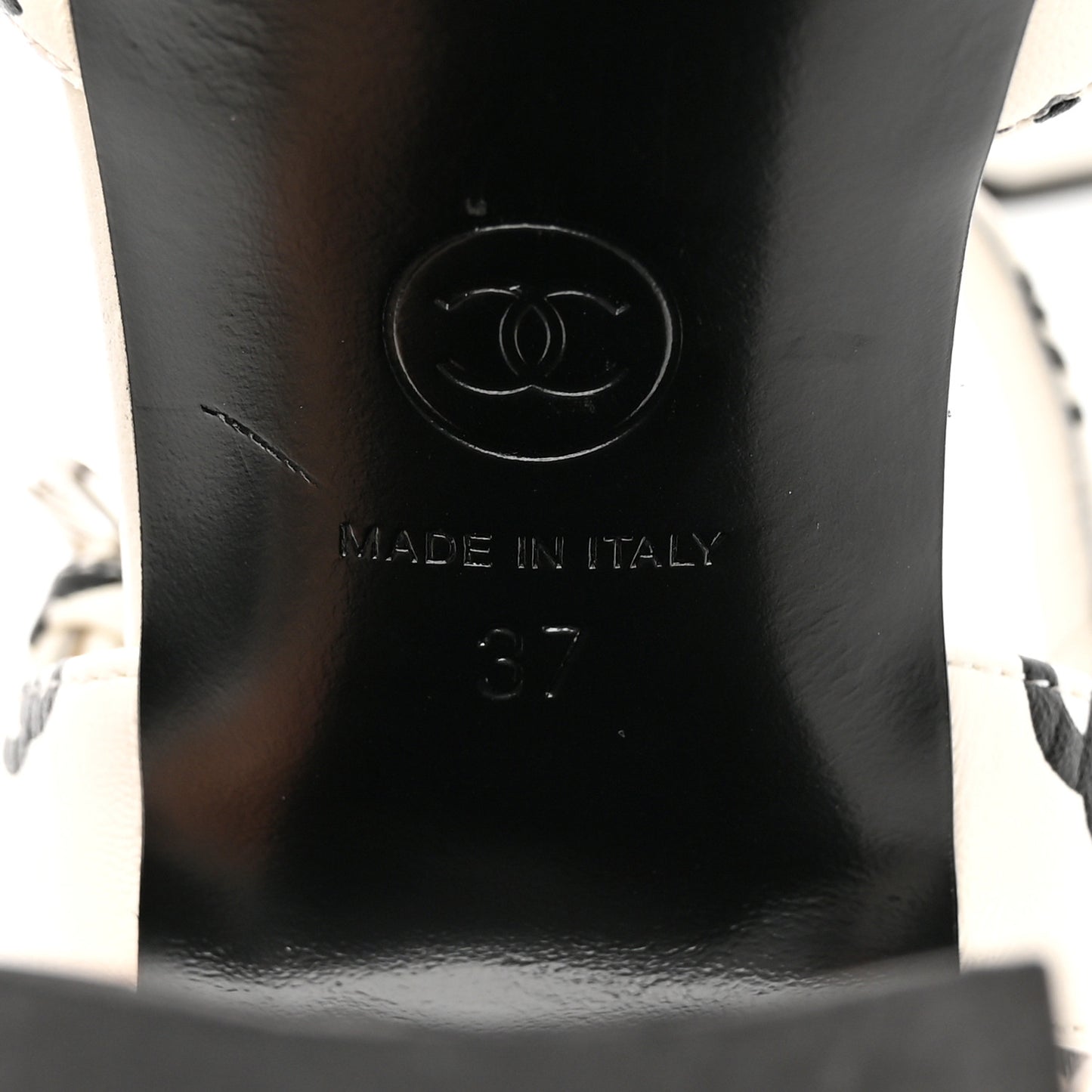 Printed Lambskin Coco Beach Platform Sandals 37 White Black