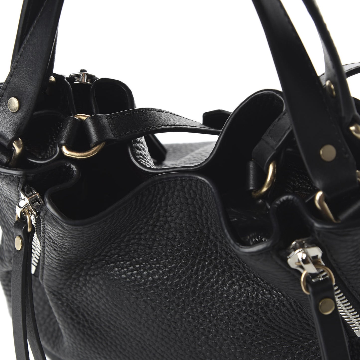 Grainy Calfskin House Check Small Maidstone Black