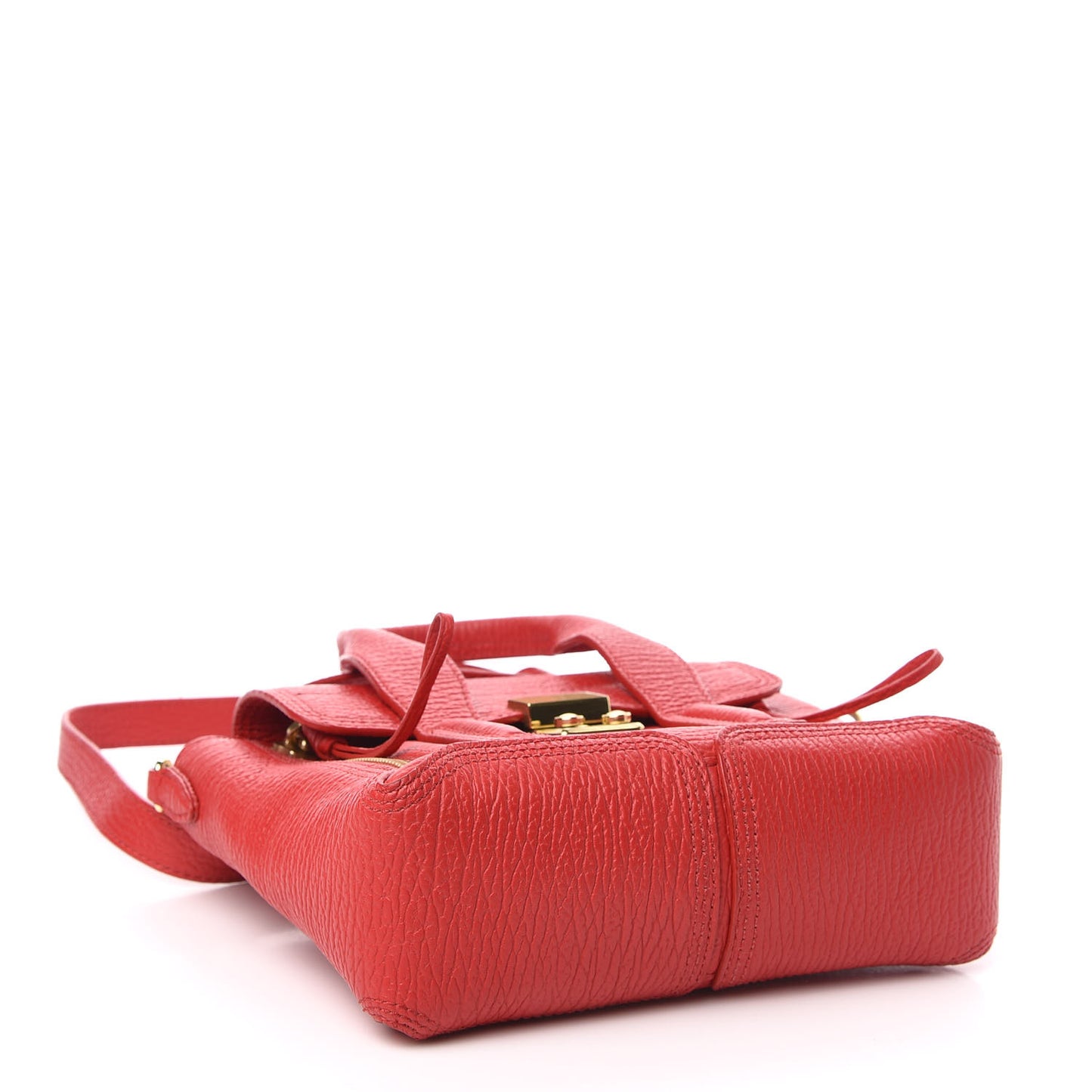 3.1 Textured Calfskin Mini Pashli Satchel Red