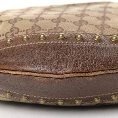 Gucci Monogram Web Studded Pelham Shoulder Bag Dark Brown 7 of 13
