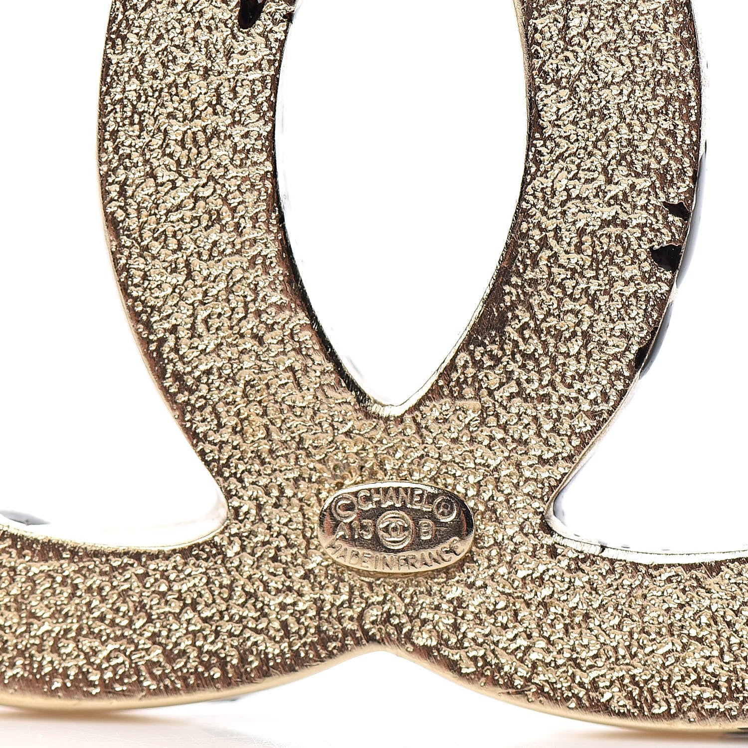 Chanel Matte Jackson Pollock Splattered Paint CC Brooch Gold Black 4 of 4