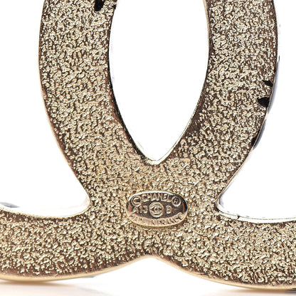 Chanel Matte Jackson Pollock Splattered Paint CC Brooch Gold Black 4 of 4