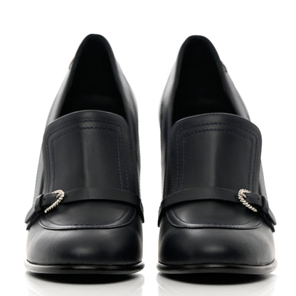 Chanel Calfskin Buckle Pumps 39.5 Navy 2 of 11