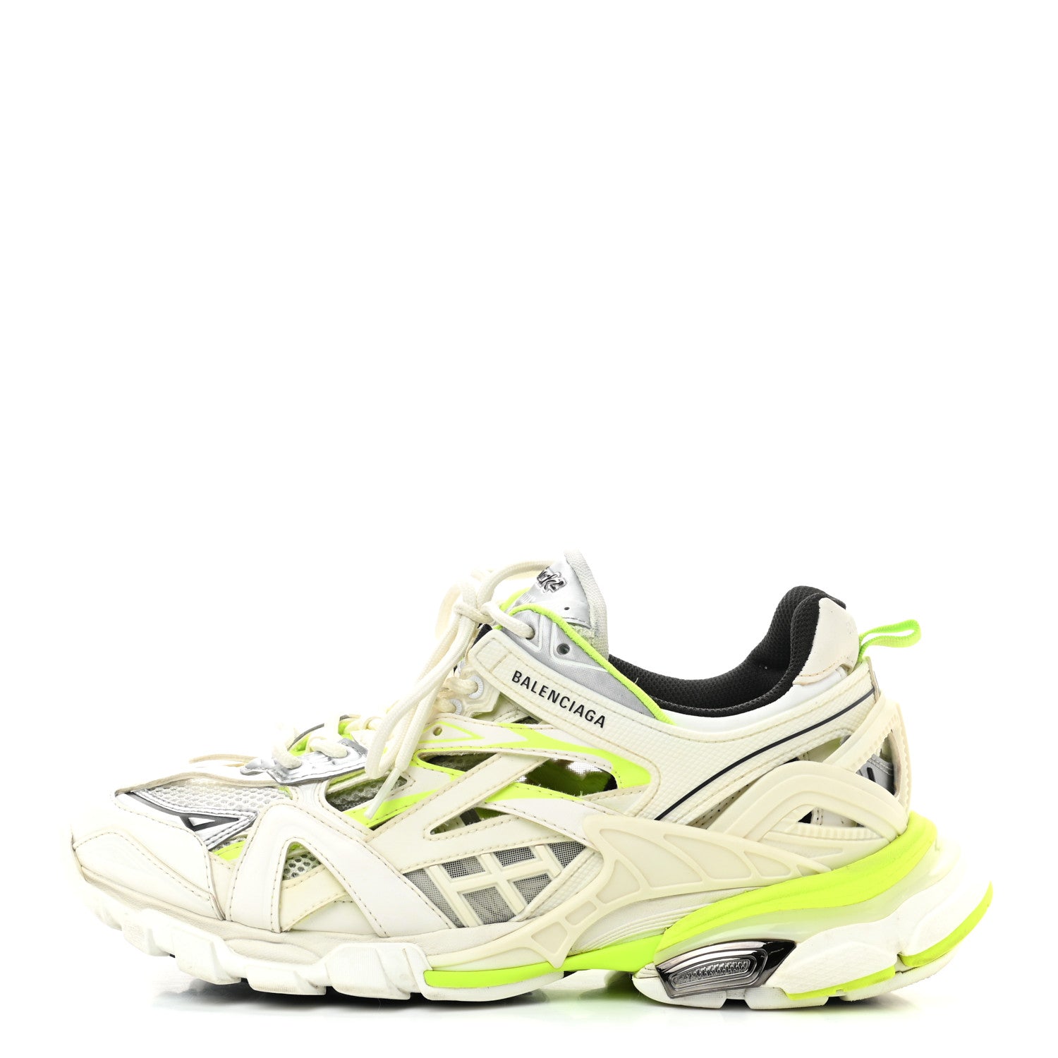 Balenciaga Rubber Mesh Bi-Color Mens Track.2 Open Sneakers 42 White Fluo Yellow 1 of 7