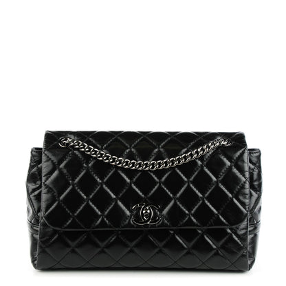 Chanel Glazed Calfskin Quilted Medium Lady Pearly Flap Black 1 of 7