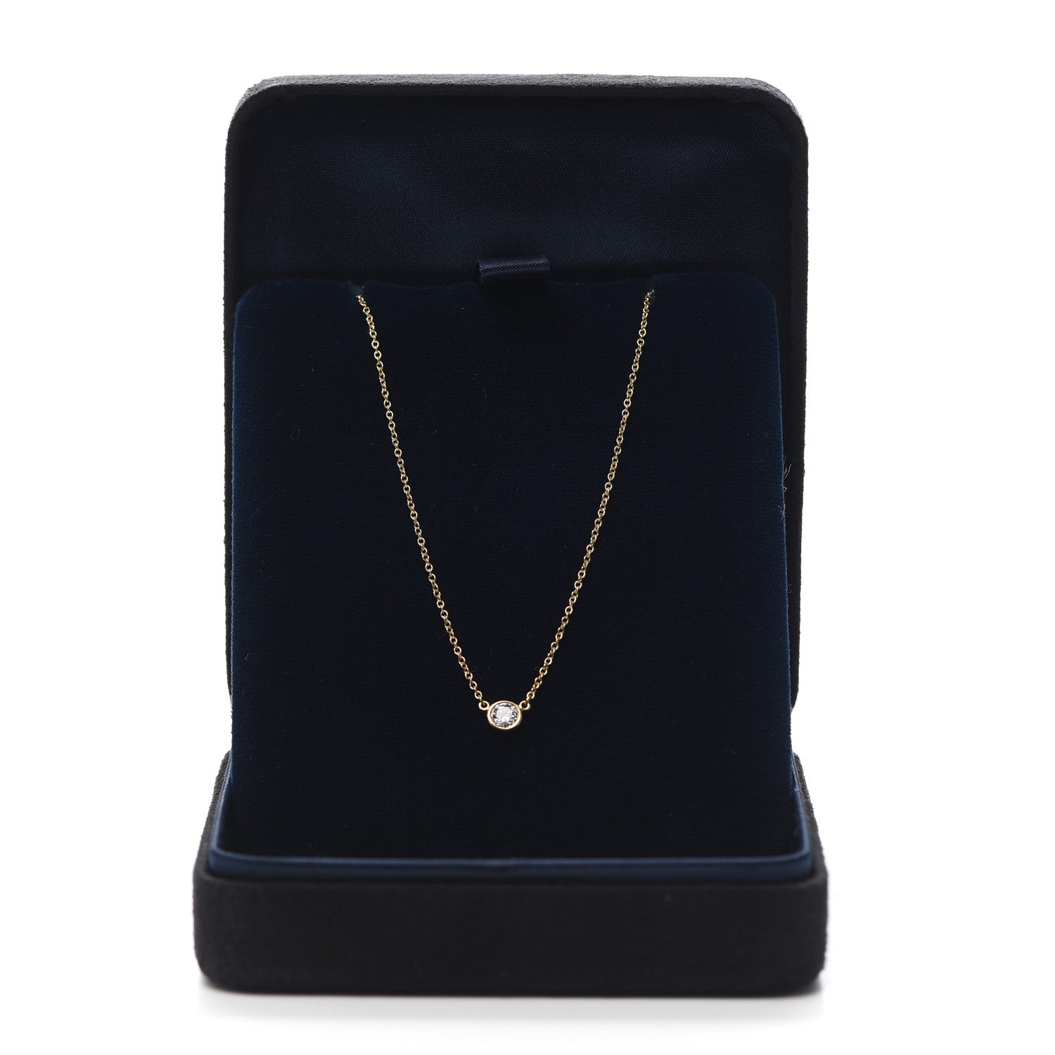 Tiffany 18K Yellow Gold Diamond .22ct Elsa Peretti Diamonds by the Yard Pendant Necklace 6 of 6