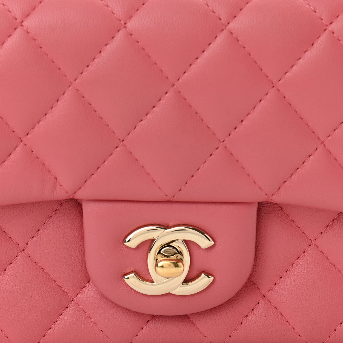 Lambskin Quilted Valentine Charms Mini Rectangular Flap Pink
