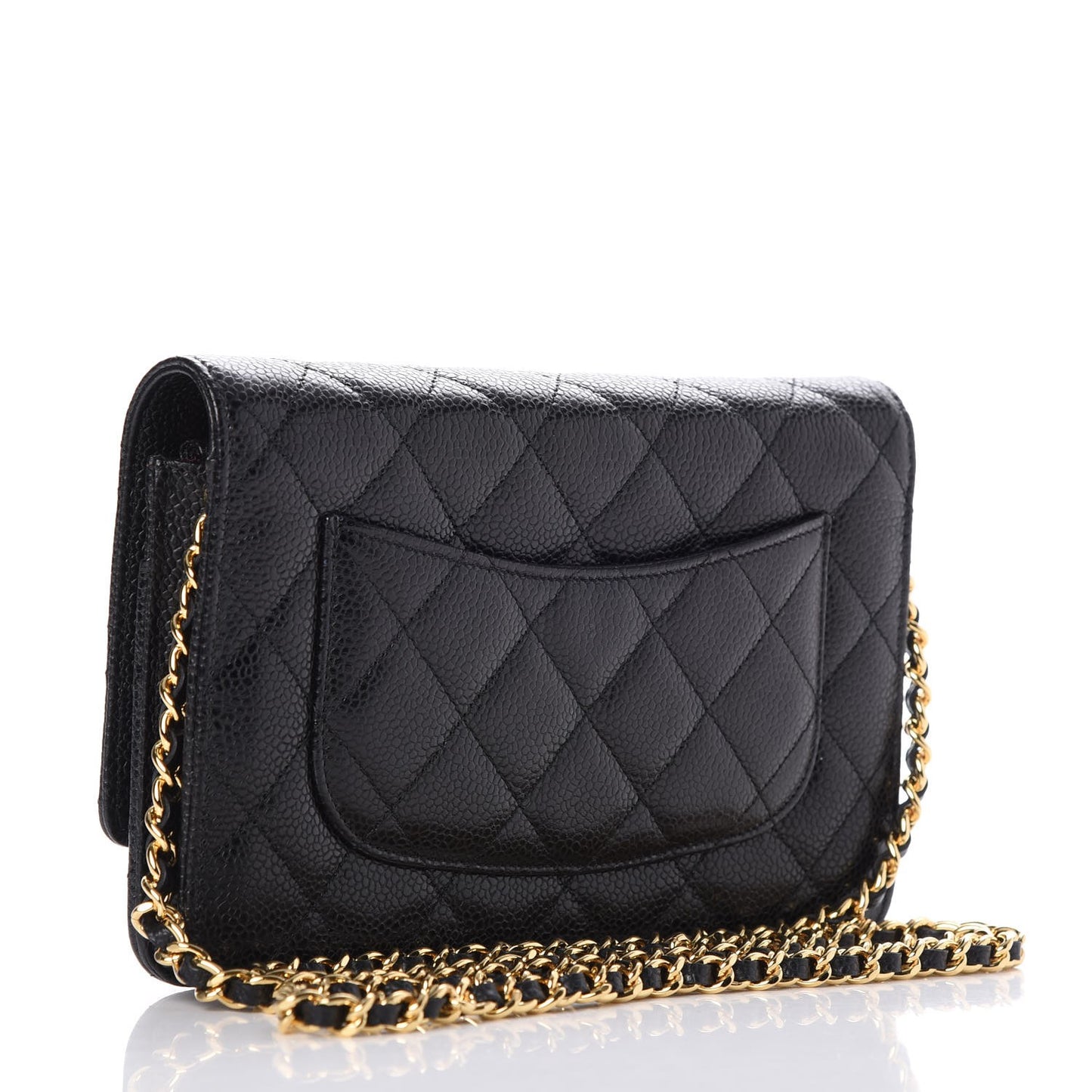 Caviar Quilted Wallet On Chain WOC Black