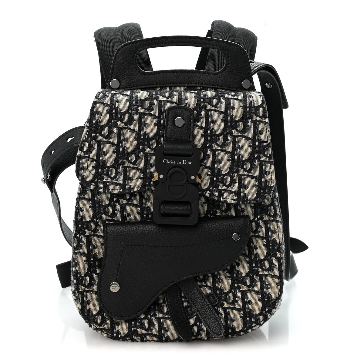 Christian Dior HOMME Oblique Calfskin Mens Mini Saddle Backpack Navy Blue 1 of 13