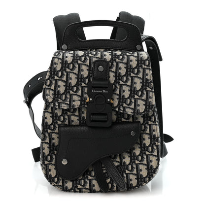 Christian Dior HOMME Oblique Calfskin Mens Mini Saddle Backpack Navy Blue 1 of 13