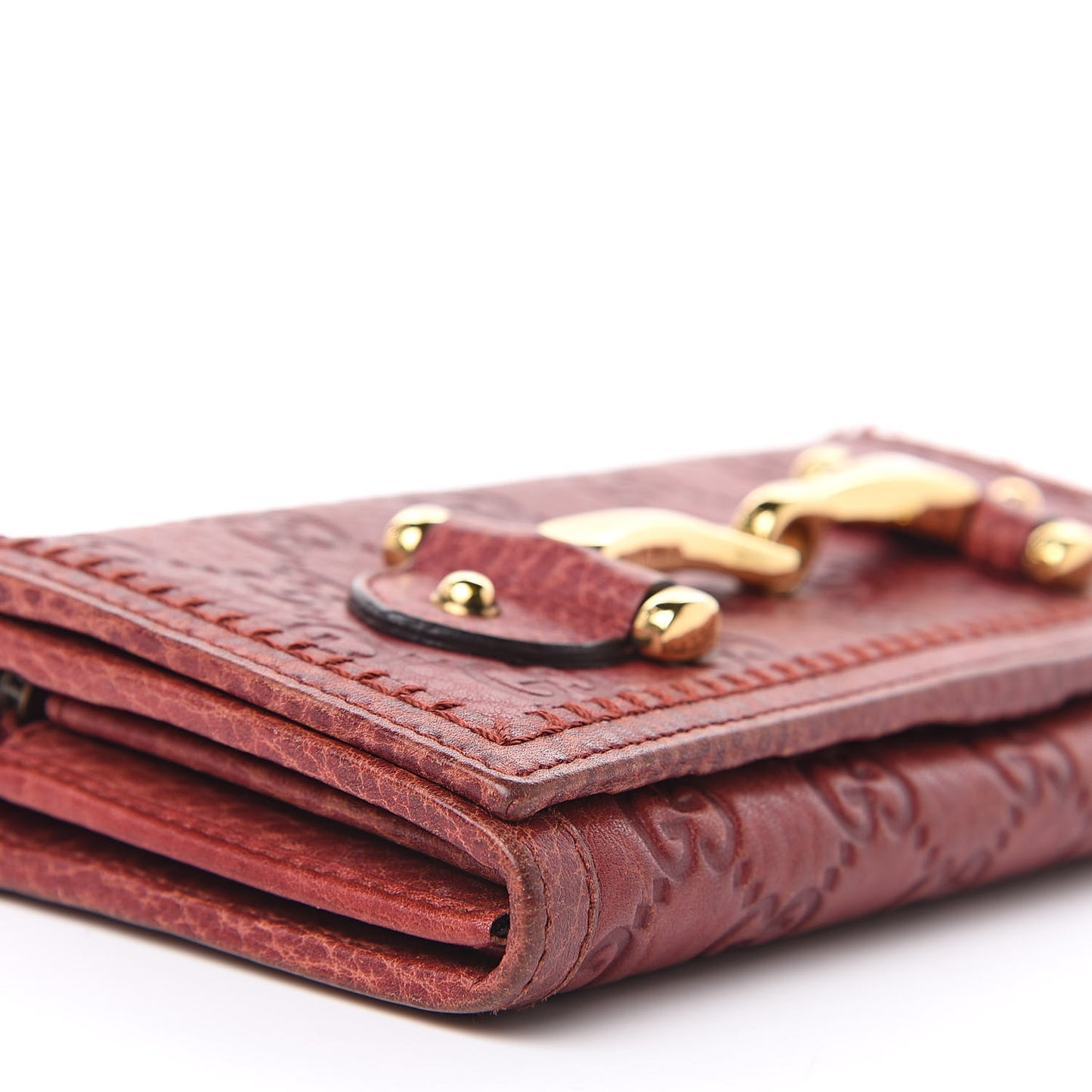 Guccissima Horsebit Continental Wallet Red