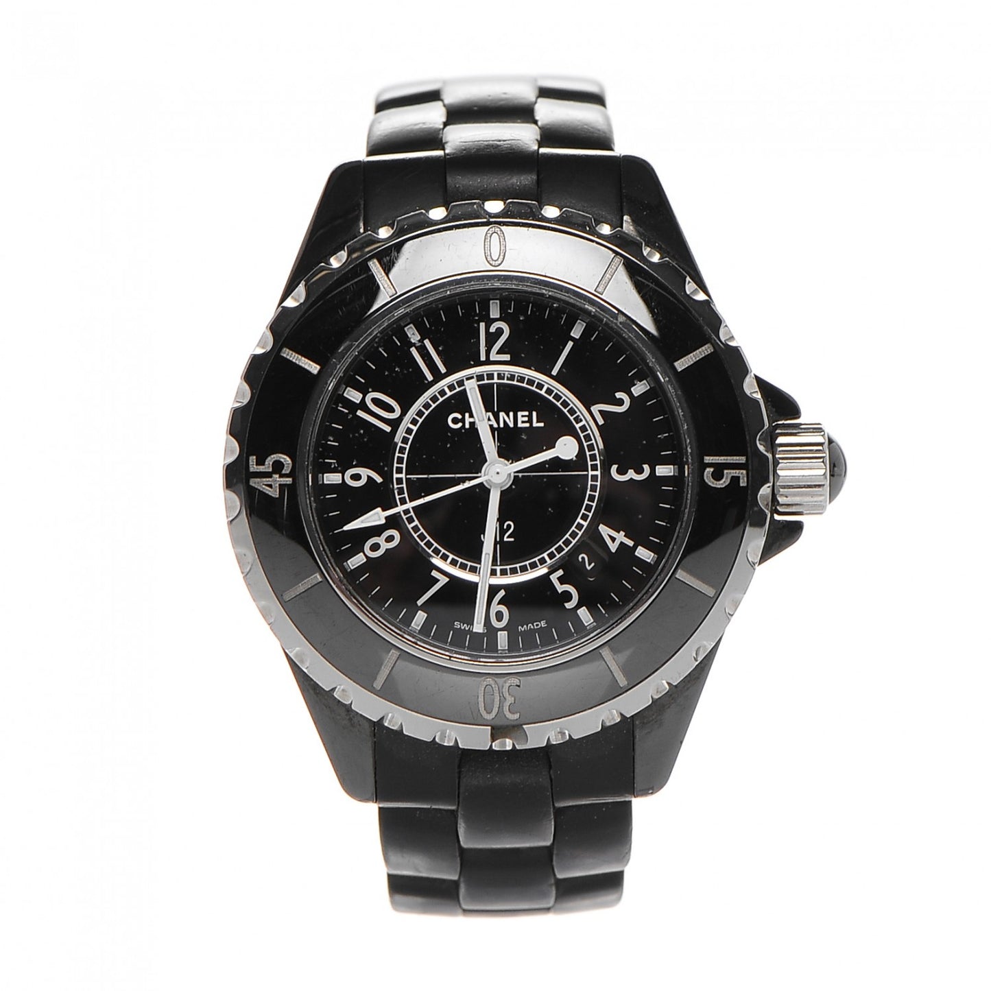 Stainless Steel Ceramic 33mm J12 Quartz Watch Black