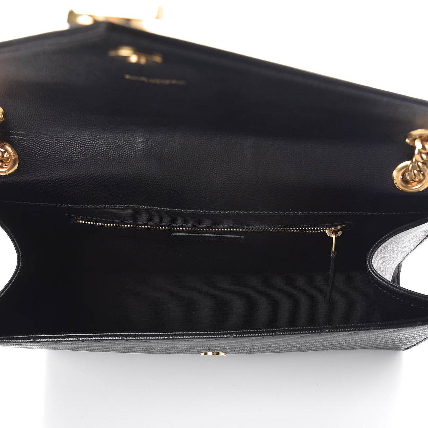 Grain De Poudre Matelasse Chevron Large Monogram Satchel Black