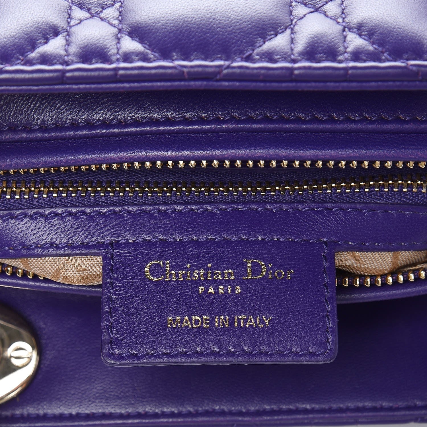 Christian Dior Lambskin Cannage Large Lady Dior Purple 6 of 13