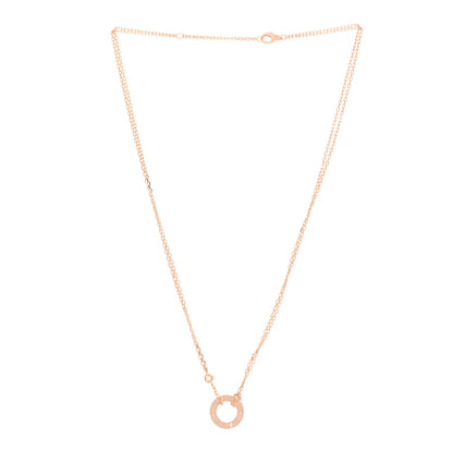 Cartier 18K Pink Gold 2 Diamond LOVE Necklace 3 of 6
