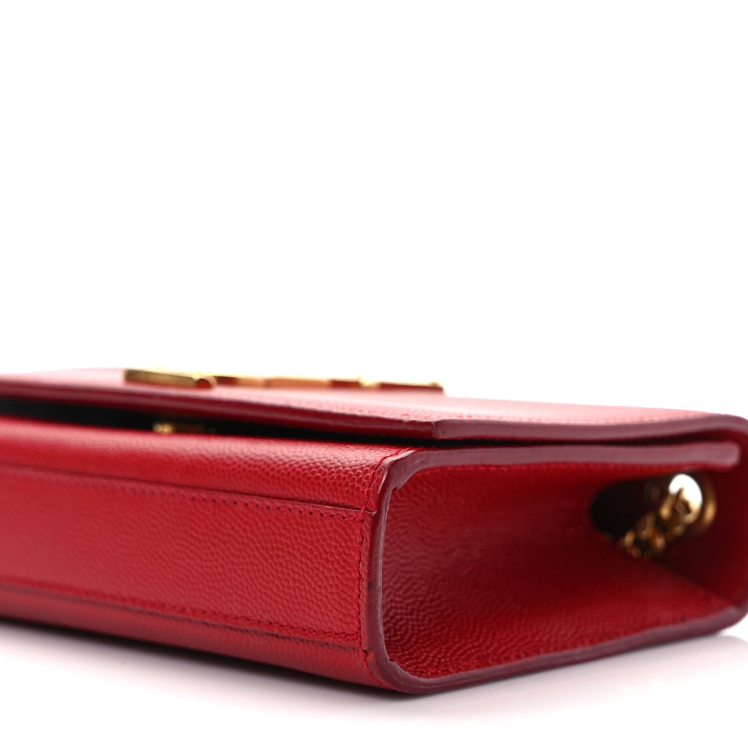 Saint Laurent Grain De Poudre Small Monogram Kate Satchel Red 9 of 9