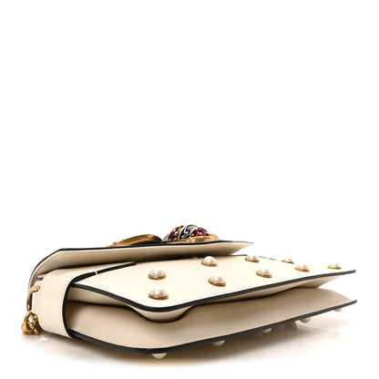 Gucci Nappa Pearl Studded Mini Queen Margaret Broadway Shoulder Bag Mystic White 4 of 10