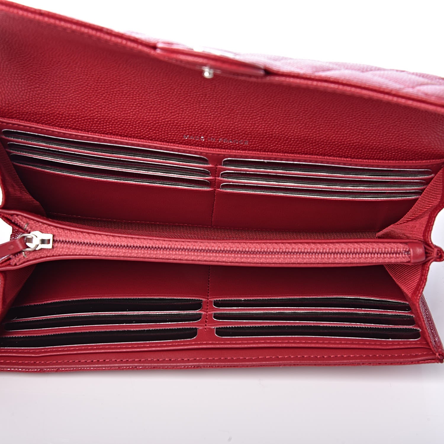 Chanel Caviar Quilted Large Gusset Flap Wallet Dark Red 5 of 8