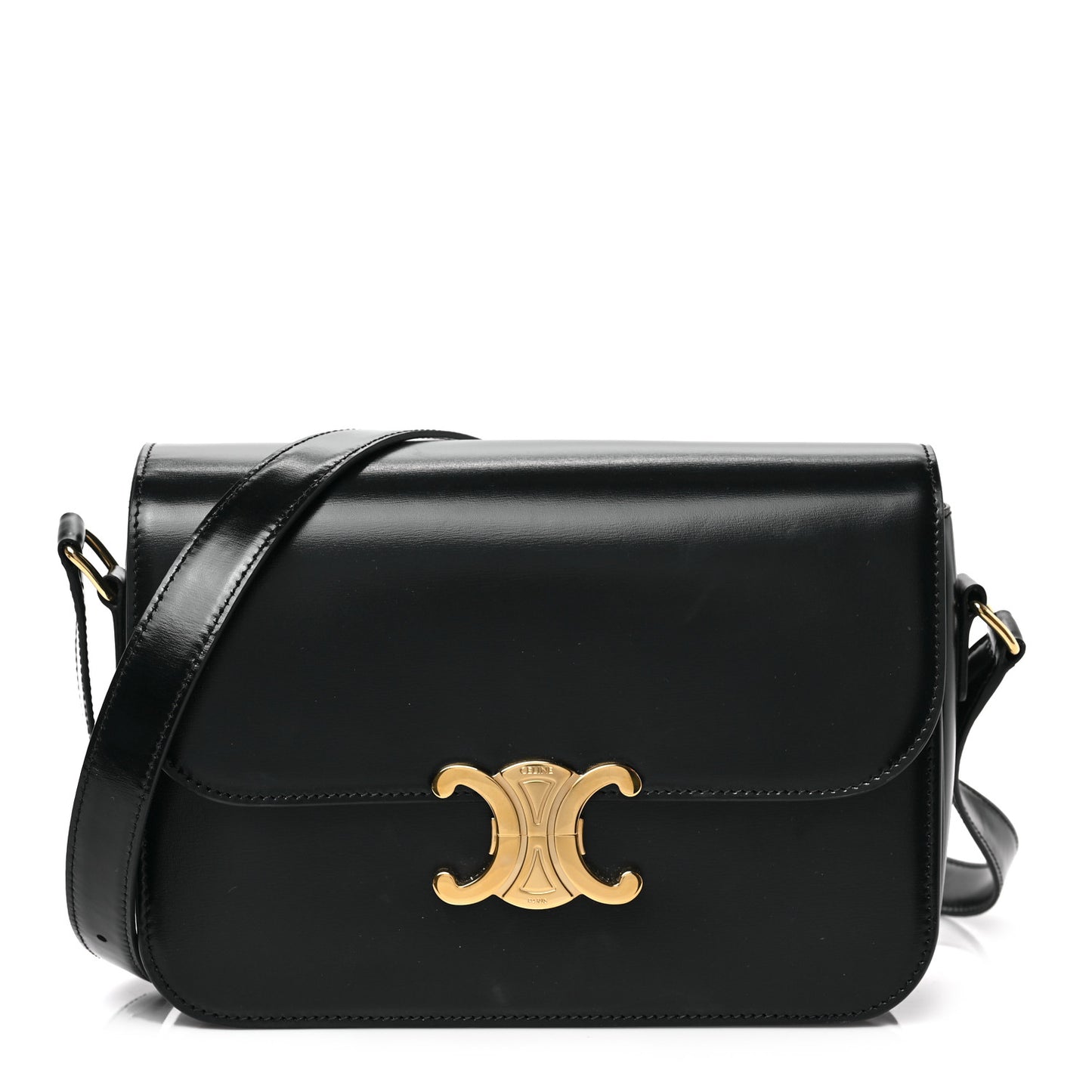 Shiny Calfskin Medium Triomphe Black