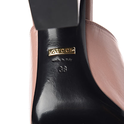 Gucci Malaga Kid Horsebit Princetown Mid Heel Mules 38 Crystal Pink 7 of 8