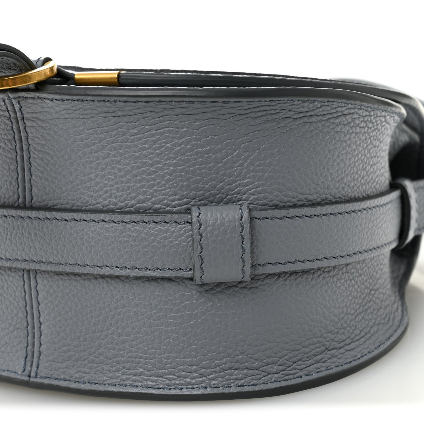 Calfskin Mini Marcie Round Crossbody Bag Storm Blue
