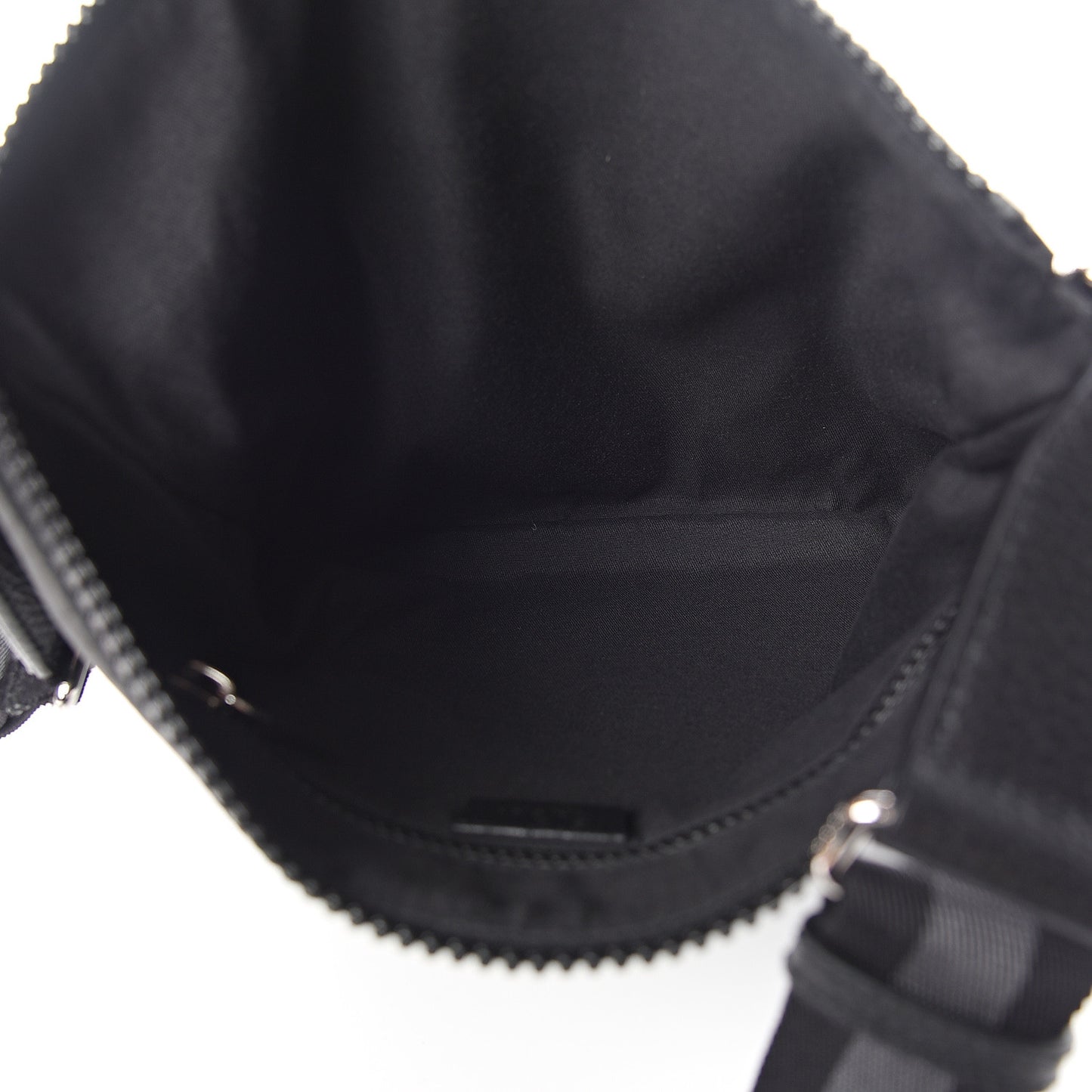 Nylon Monogram Small Flat Messenger Bag Black