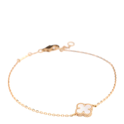 Van Cleef & Arpels 18K Yellow Gold Mother of Pearl Sweet Alhambra Bracelet 1 of 4
