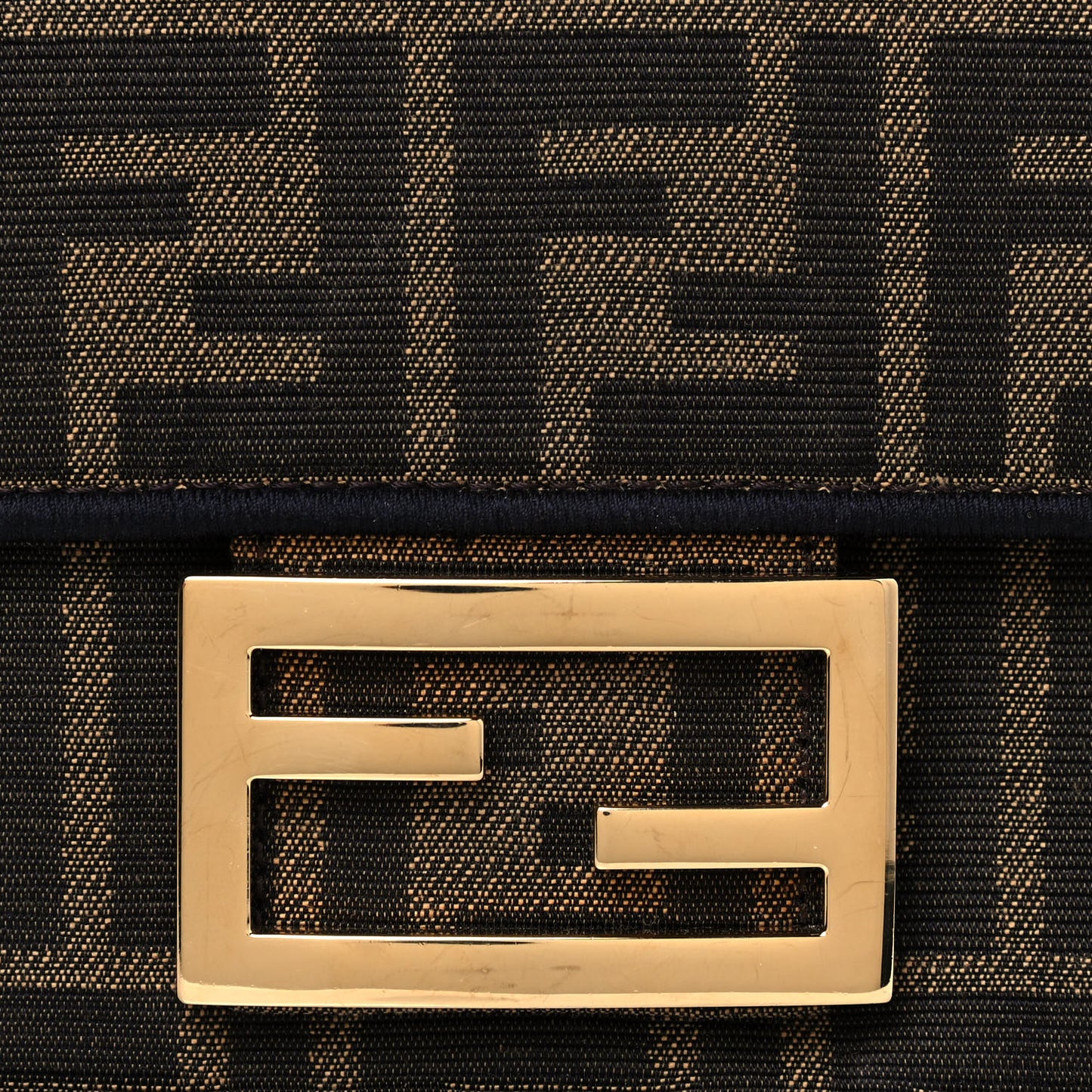 Fabric Jacquard FF 1974 Mini Baguette Tobacco Moro Black