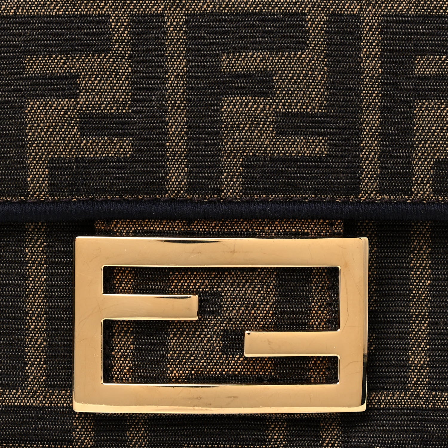 Fendi Fabric Jacquard FF 1974 Mini Baguette Tobacco Moro Black 7 of 14