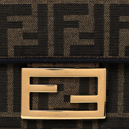 Fendi Fabric Jacquard FF 1974 Mini Baguette Tobacco Moro Black 7 of 14