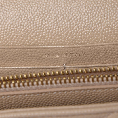 Saint Laurent Grain De Poudre Matelasse Chevron Monogram Chain Wallet Nude Powder 6 of 9