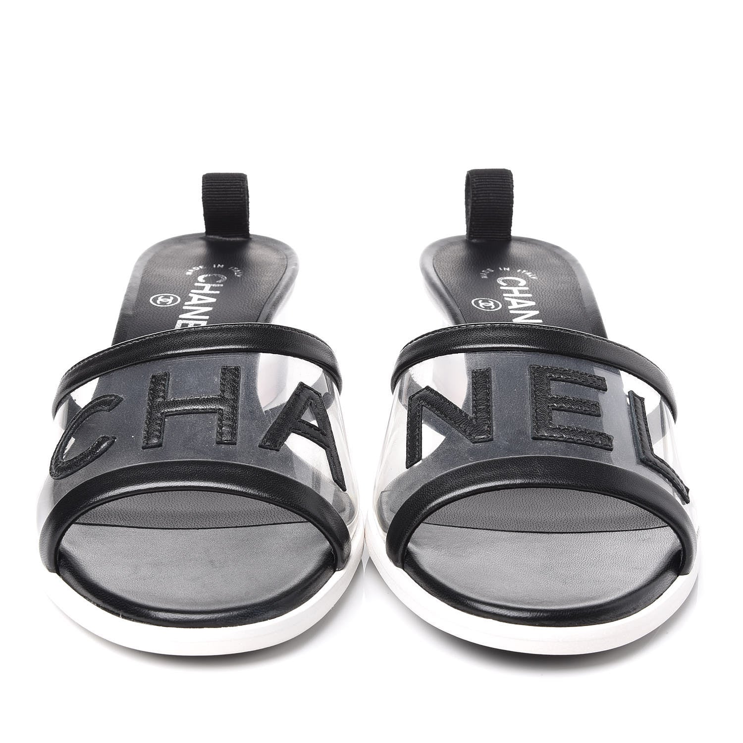 Chanel PVC Lambskin Logo Mules 39 Black 8 of 9