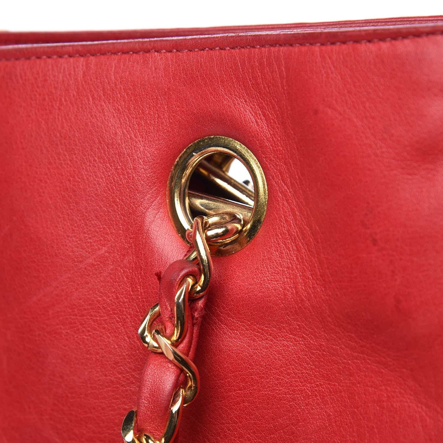 Chanel Lambskin Quilted Tote Red 11 of 16