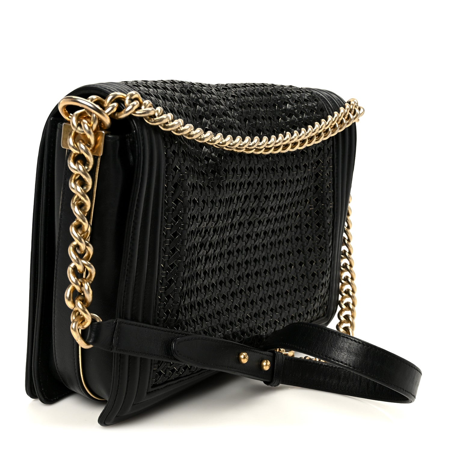 Chanel Braided Sheepskin Large Boy Reverso Flap Black 3 of 10