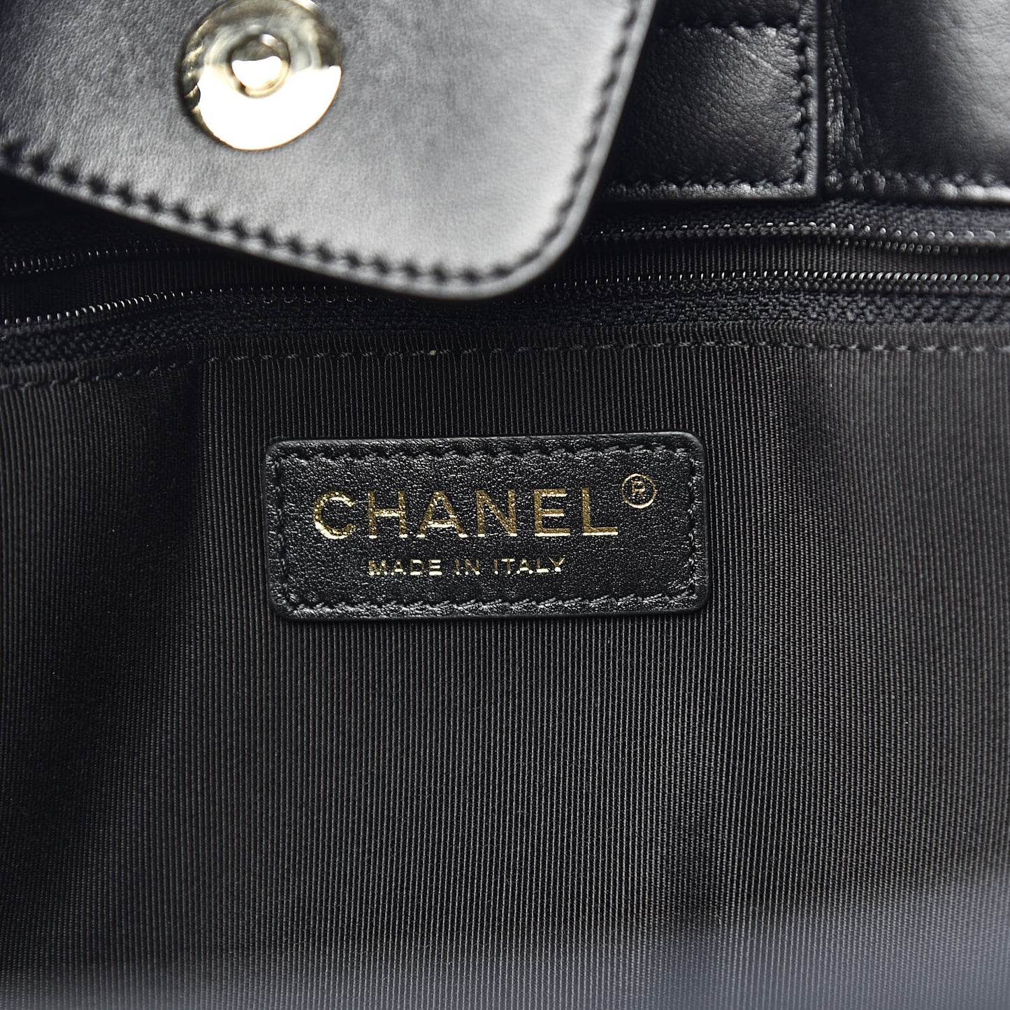Calfskin Stitched Shopping Tote Black